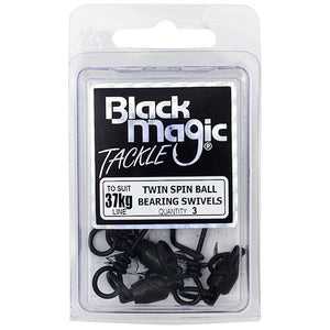 BLACK MAGIC TWIN SPIN BALL BEARING SNAP SWIVELS