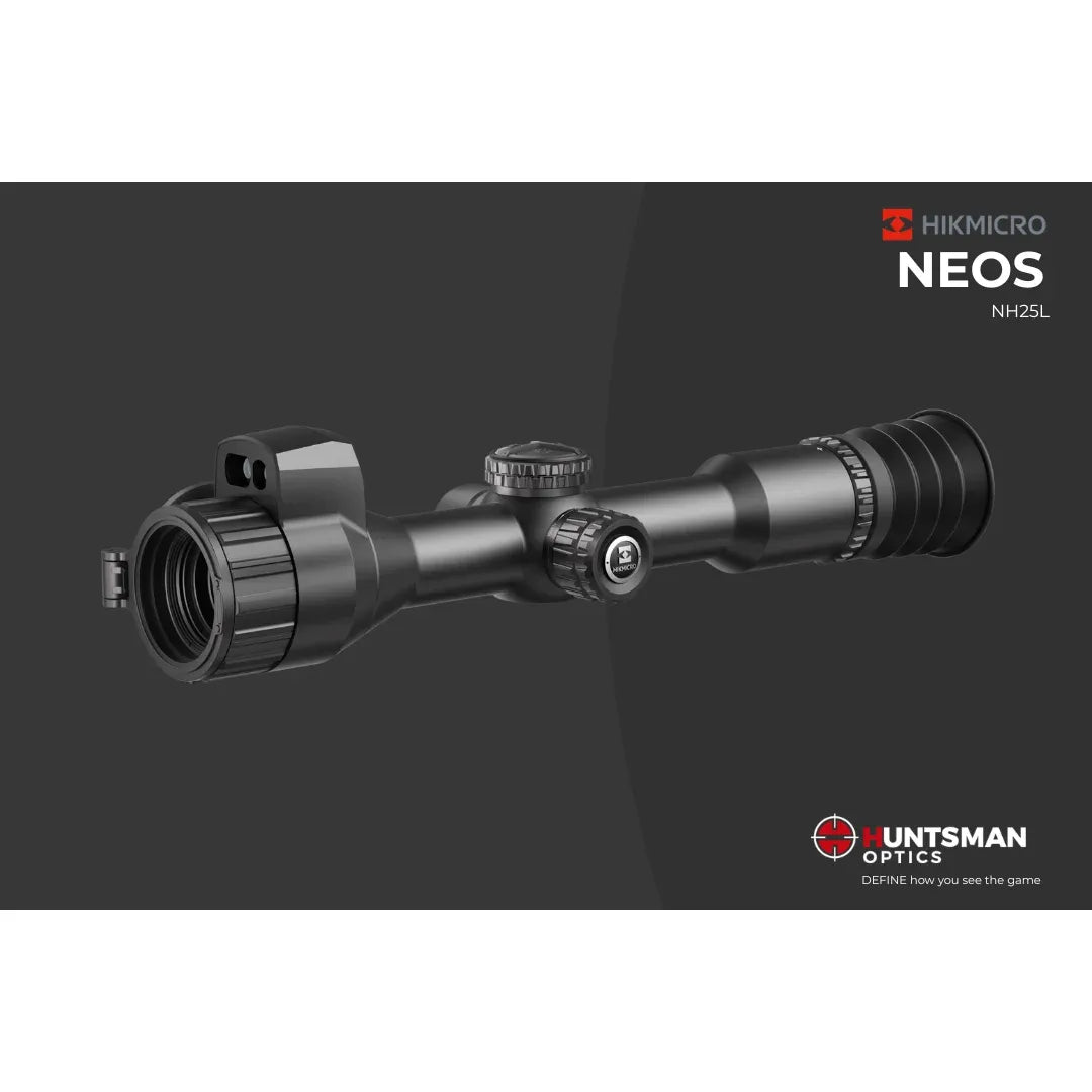 HIKMICRO NEOS NH25L thermal imaging riflescope 30mm tube LRF Rangefinding iso view