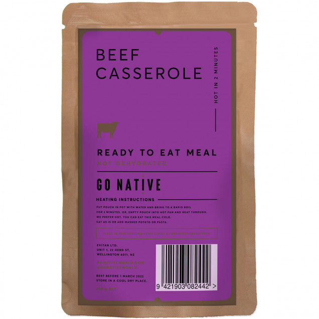 GO NATIVE READY TO EAT MEAL: 250G BEEF CASSEROLE