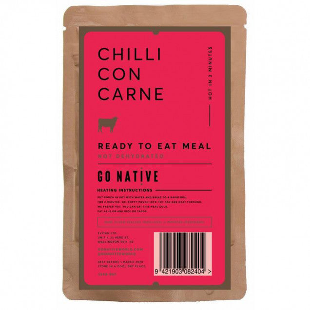 GO NATIVE READY TO EAT MEAL: 250G CHILLI CON CARNE