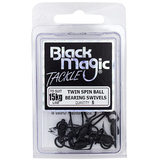 BLACK MAGIC TWIN SPIN BALL BEARING SNAP SWIVELS