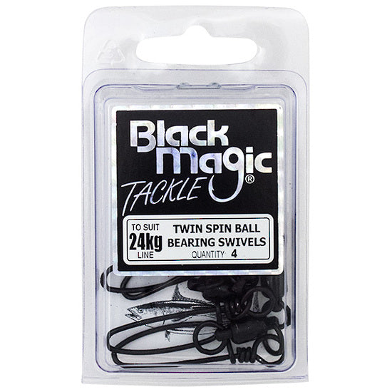 BLACK MAGIC TWIN SPIN BALL BEARING SNAP SWIVELS