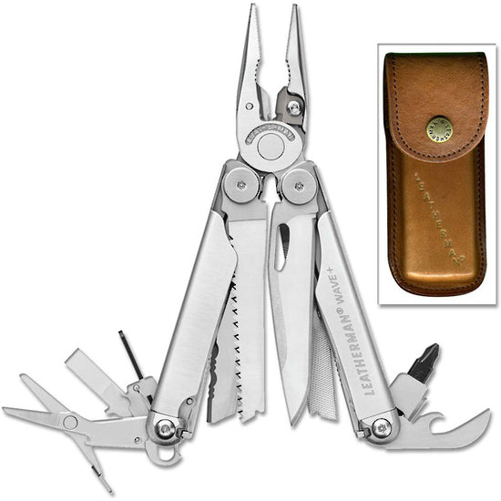 LEATHERMAN WAVE+ MULTITOOL WITH LEATHER HERITAGE POUCH